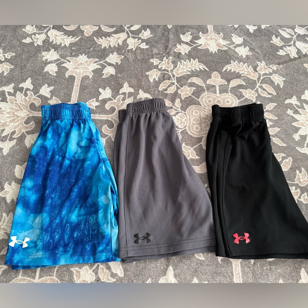 Under Armour Kids' Shorts - Blue, Gray, and Black